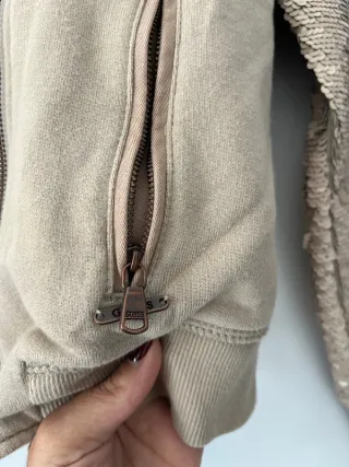 Giacca Guess Biker Beige con Paillettes