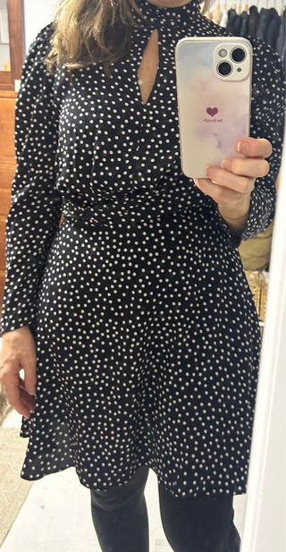 Vestido Zara lunares negro y blanco