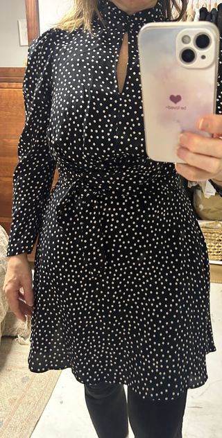 Vestido Zara lunares negro y blanco