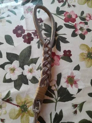 Guinzaglio corto in pelle intrecciata