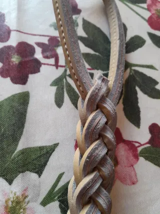 Guinzaglio corto in pelle intrecciata