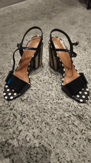 Sandali Contigo neri a pois