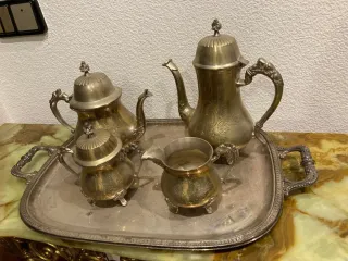 Juego de té de alpaca vintage