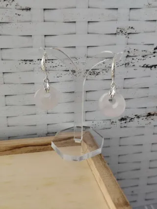 Pendientes de cuarzo rosa