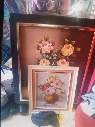 2 cuadros decorativos flores