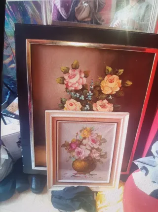 2 cuadros decorativos flores