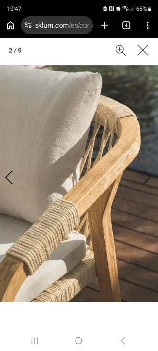 Silla Sklum. Modelo Dubai. Madera y Tela Beige