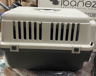 Transportín Rígido Mediano Beige/Negro