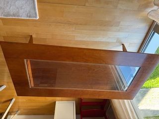 Mesita auxiliar madera y cristal salón