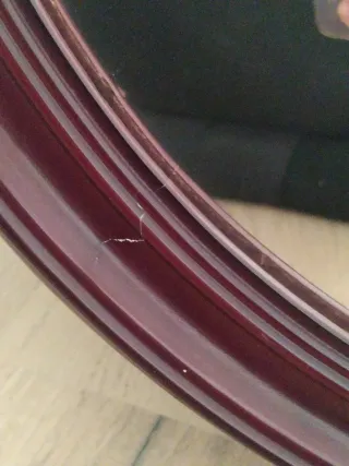 Espejo Redondo Madera Oscura