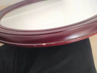 Espejo Redondo Madera Oscura