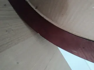 Espejo Redondo Madera Oscura