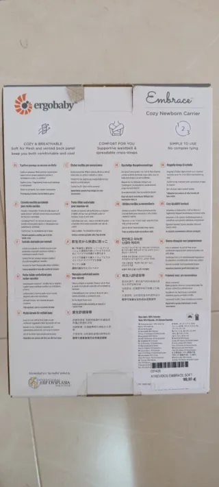 Mochila Portabebés Ergobaby Embrace Gris