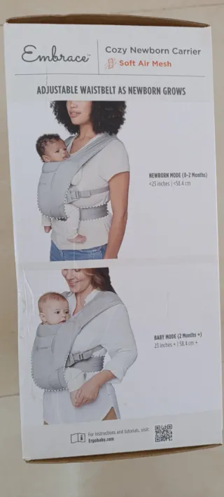 Mochila Portabebés Ergobaby Embrace Gris