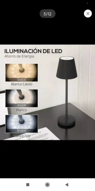 Lámpara de mesa negra