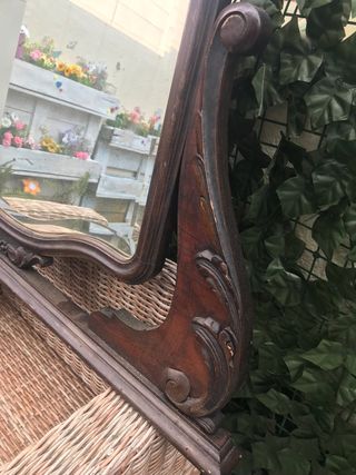 Espejo antiguo madera noble biselado