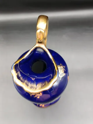 Jarrón Limoges Azul y Dorado