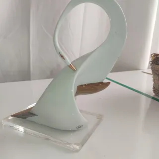 Figura Cisne Porcelana y Cristal