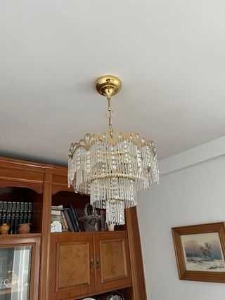 Lámpara de techo de cristal y metal