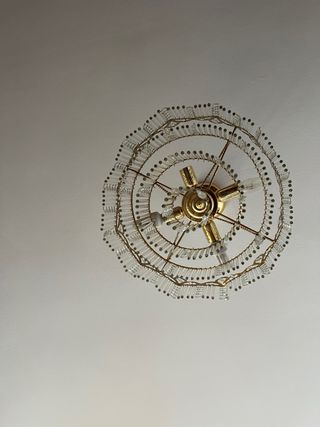 Lámpara de techo de cristal y metal