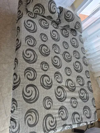 Sofá cama gris tela
