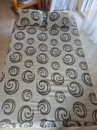 Sofá cama gris tela