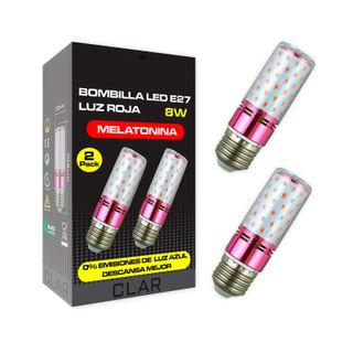 Bombilla LED Roja Melatonina E27 8W (2 Pack)