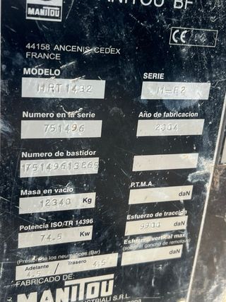Manitou 1432 Telescópica anio 2004