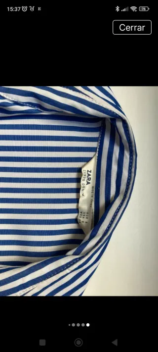 Camisa mujer  rayas azules de Zara . Talla S .
