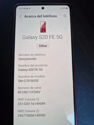 Samsung Galaxy S20 FE 5G Rojo