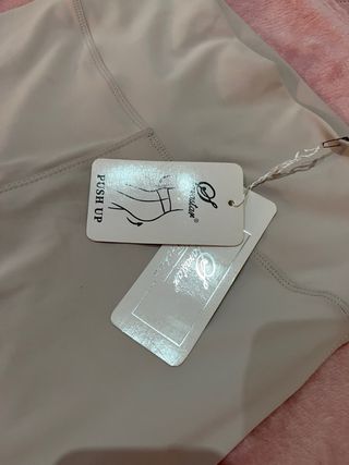 Pantalon leggings mallas largas skinny beige S XS