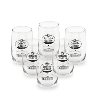 12 Vasos Estrella Galicia 33 cl. 2 cajas de 6