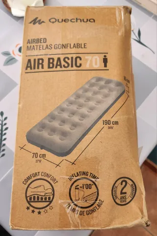 Colchón inflable camping 1 persona 190x70cm