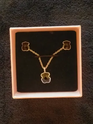 Conjunto: Tous Collar y Pendientes Oso Negro