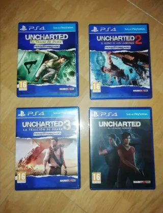 4 Juegos PS4 Uncharted con caja