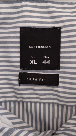 Camisa Lefties XL Rayas Gris Slim Fit