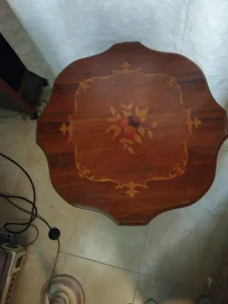 Mesa auxiliar Vintage madera y metal