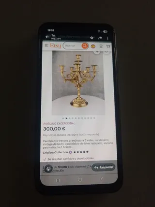 2 Candelabros Vintage Francés Metal Dorado