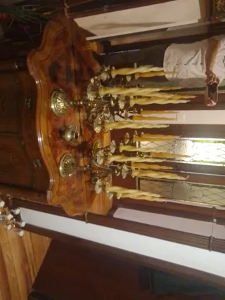 2 Candelabros Vintage Francés Metal Dorado