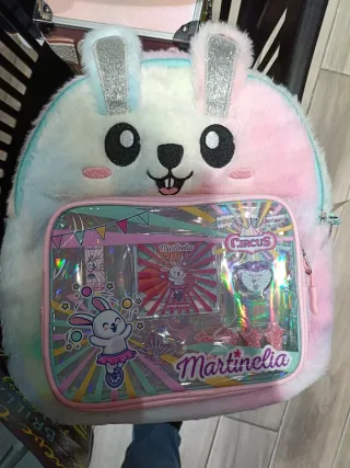 Mochila Conejo Peluche con Maquillaje Martinelia
