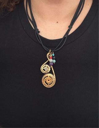 Collar artesanal latón Steampunk engranajes