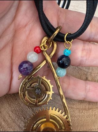 Collar artesanal latón Steampunk engranajes