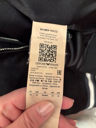 Bomber Emporio Armani Unisex Nero/Bianco