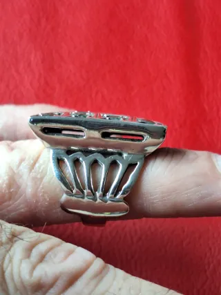 Antiguo Anillo  Plata 925 con 12 Esmeraldas,unico!