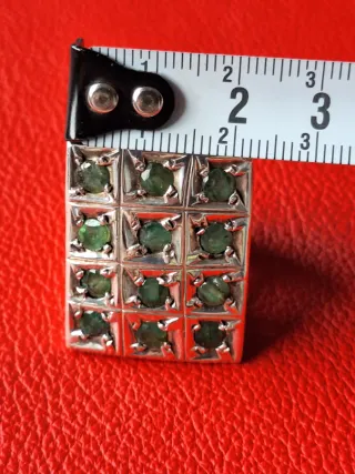 Antiguo Anillo  Plata 925 con 12 Esmeraldas,unico!