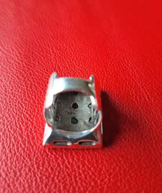 Antiguo Anillo  Plata 925 con 12 Esmeraldas,unico!