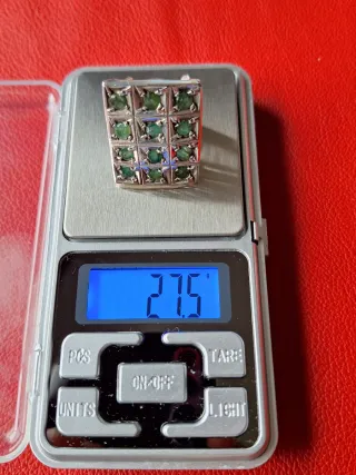 Antiguo Anillo  Plata 925 con 12 Esmeraldas,unico!