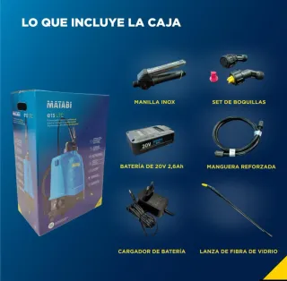 Pulverizador Eléctrico Matabi e15 LTC de Batería