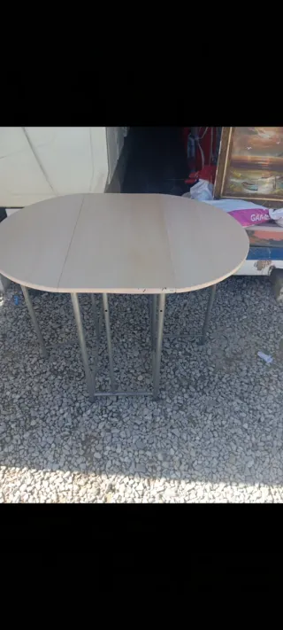 Mesa plegable madera y metal