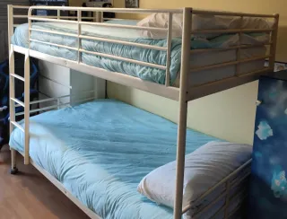 Litera blanca con cama supletoria+somier